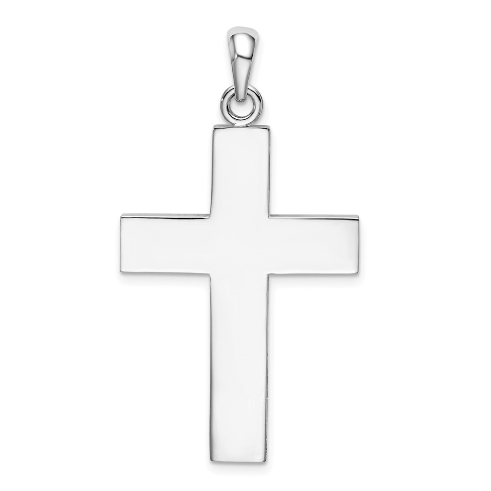 Diamond2Deal 925 Sterling Silver Polished Textured Large Floral Cross w Jesus Pendant Diamond2Deal 925 Sterling Silver Polished Textured Large Floral Cross w Jesus Pendant